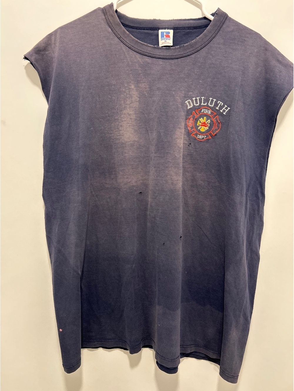 Vintage Russell Athletic Duluth Fire Dept Sleeveless T-Shirt XL